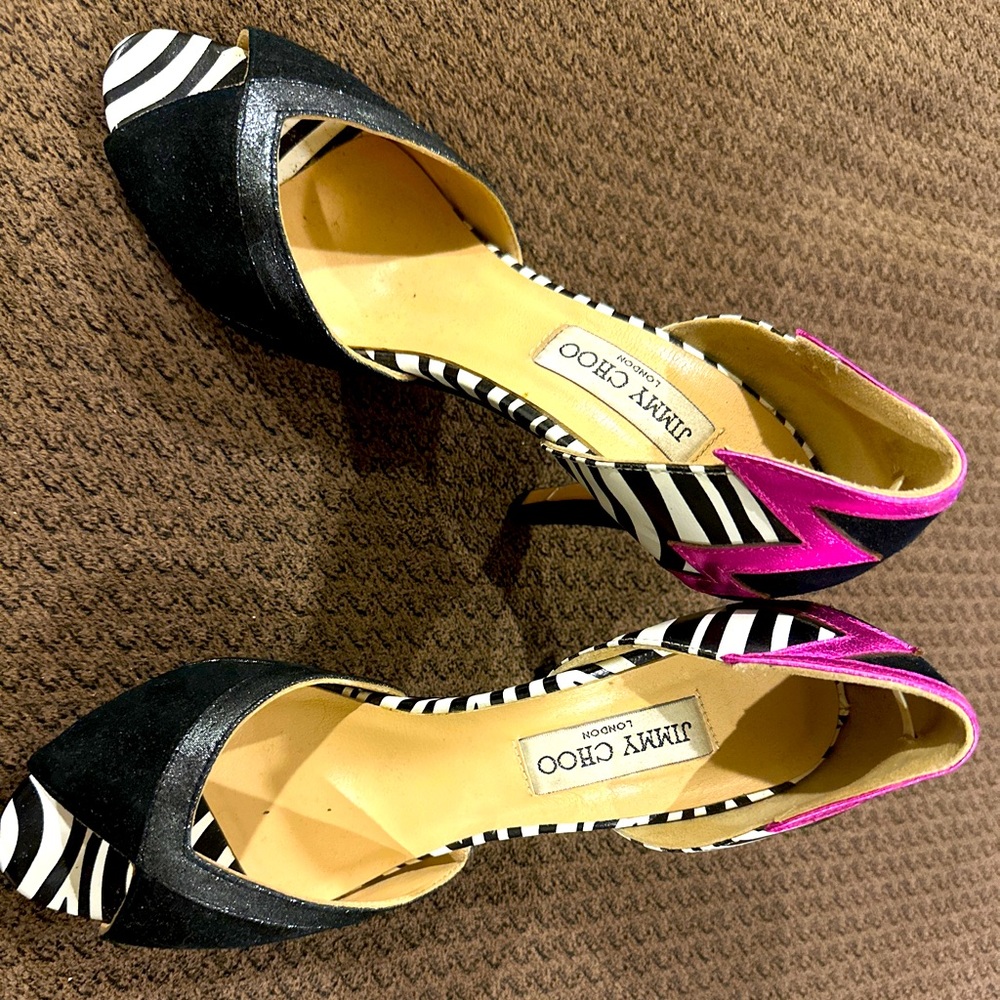 Jimmy Choo Multi Colored Sling Back Size 8 - image 1